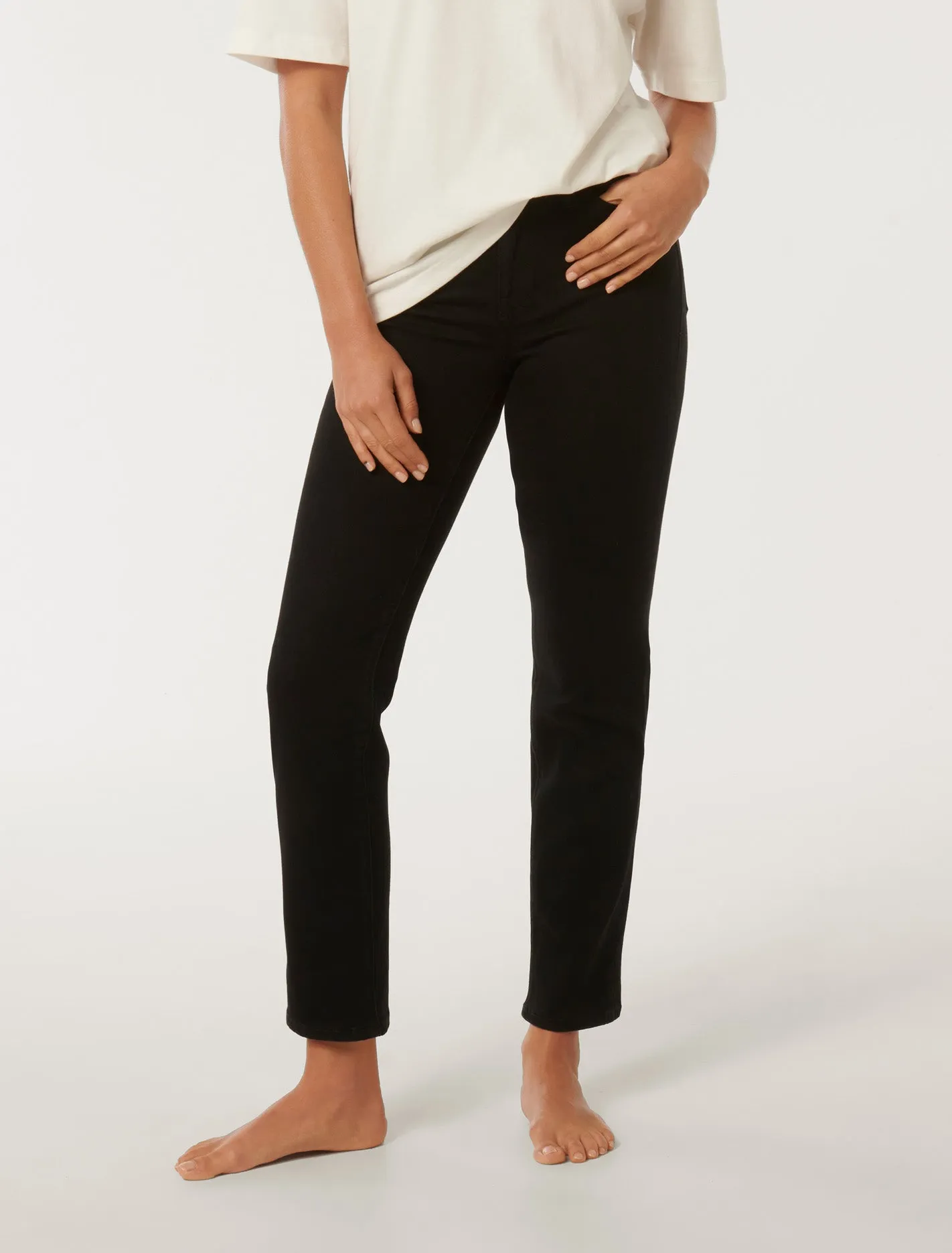 Fran Straight-Leg Cropped Jeans