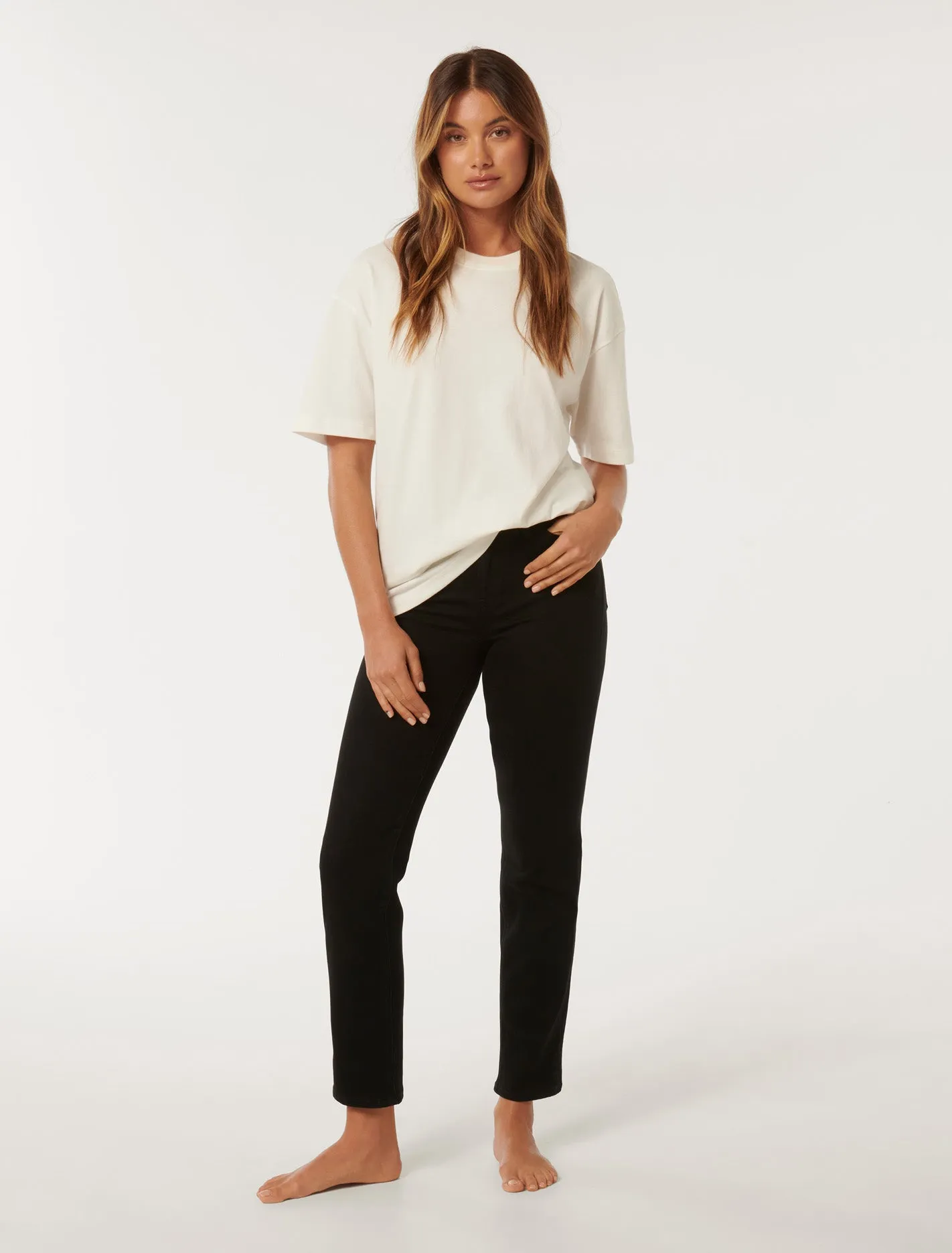 Fran Straight-Leg Cropped Jeans