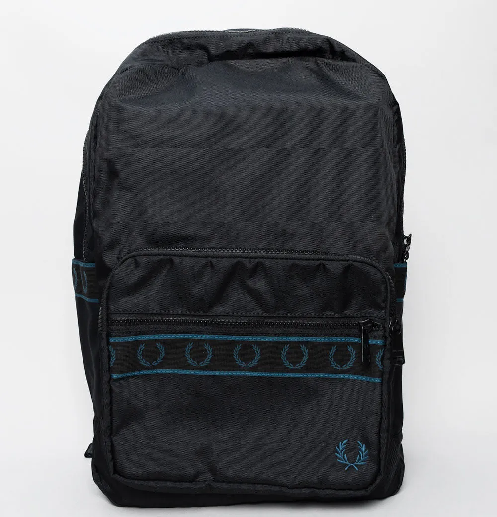 Fred Perry Contrast Tape Backpack Black/Petrol Blue