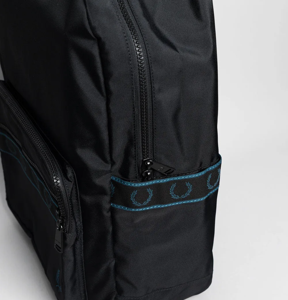 Fred Perry Contrast Tape Backpack Black/Petrol Blue