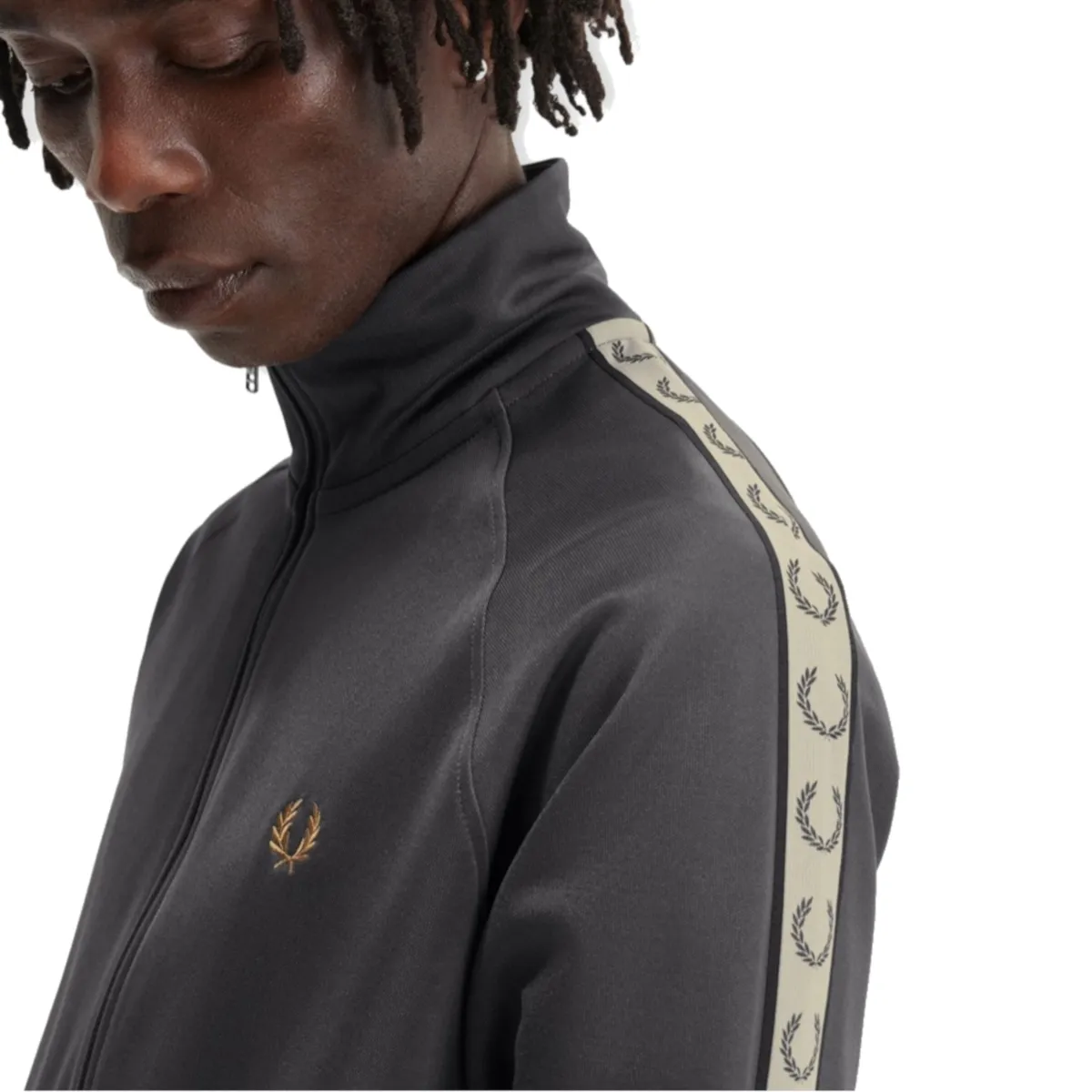 Fred Perry - Contrast Tape Track Jacket - Anchor Grey