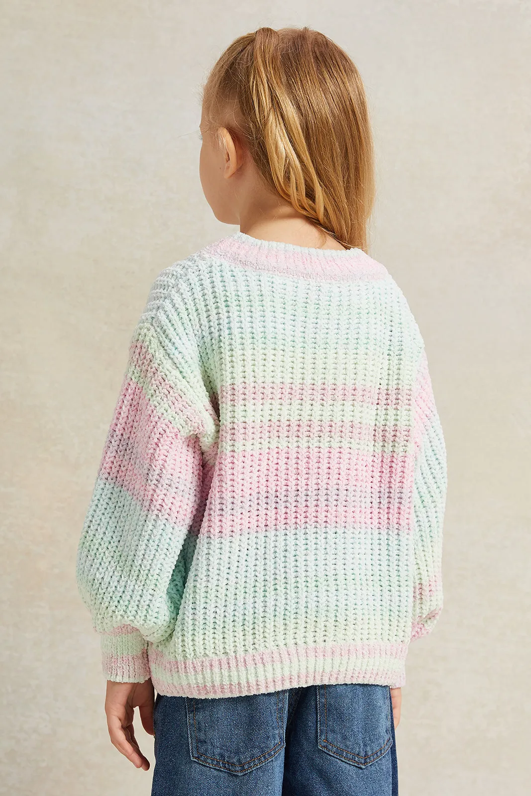 Girls Multicolour Knitted Pullover