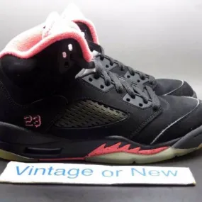 Girls' Nike Air Jordan V 5 Black Alarming Pink Retro GS ...