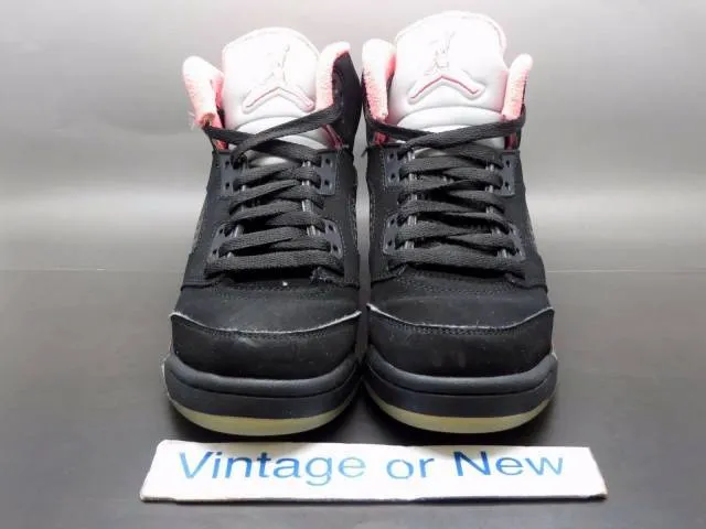 Girls' Nike Air Jordan V 5 Black Alarming Pink Retro GS ...