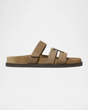 Ines Suede Triple-Band Sport Mule Sandals