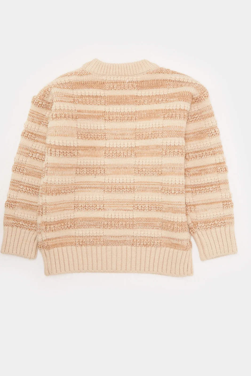 Infant Boys Brown Jacquard  Pullover