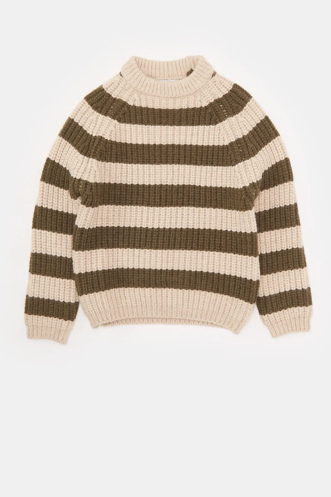 Infant Boys Brown Striped Pullover