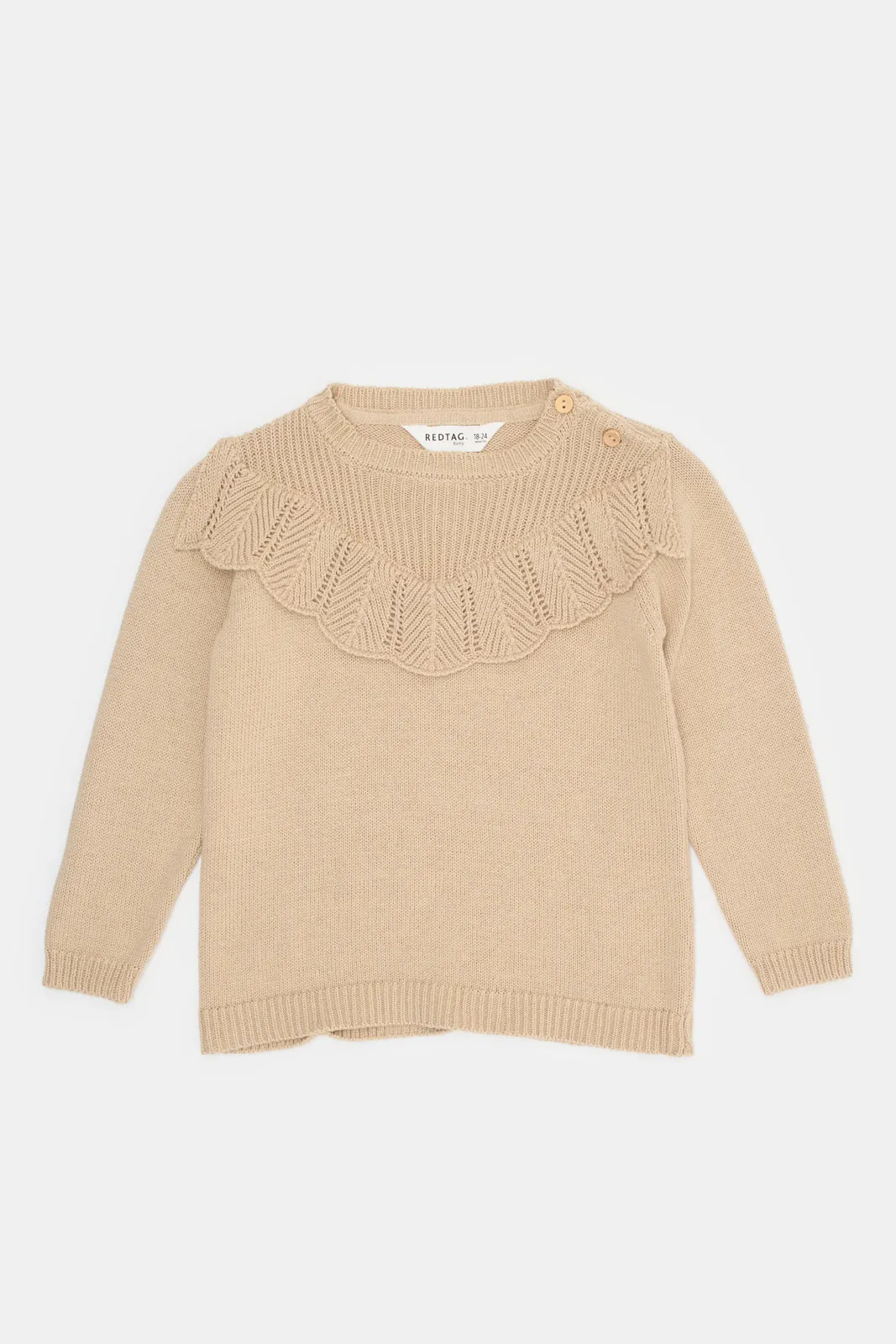 Infant Girls Brown Knitted Pullover