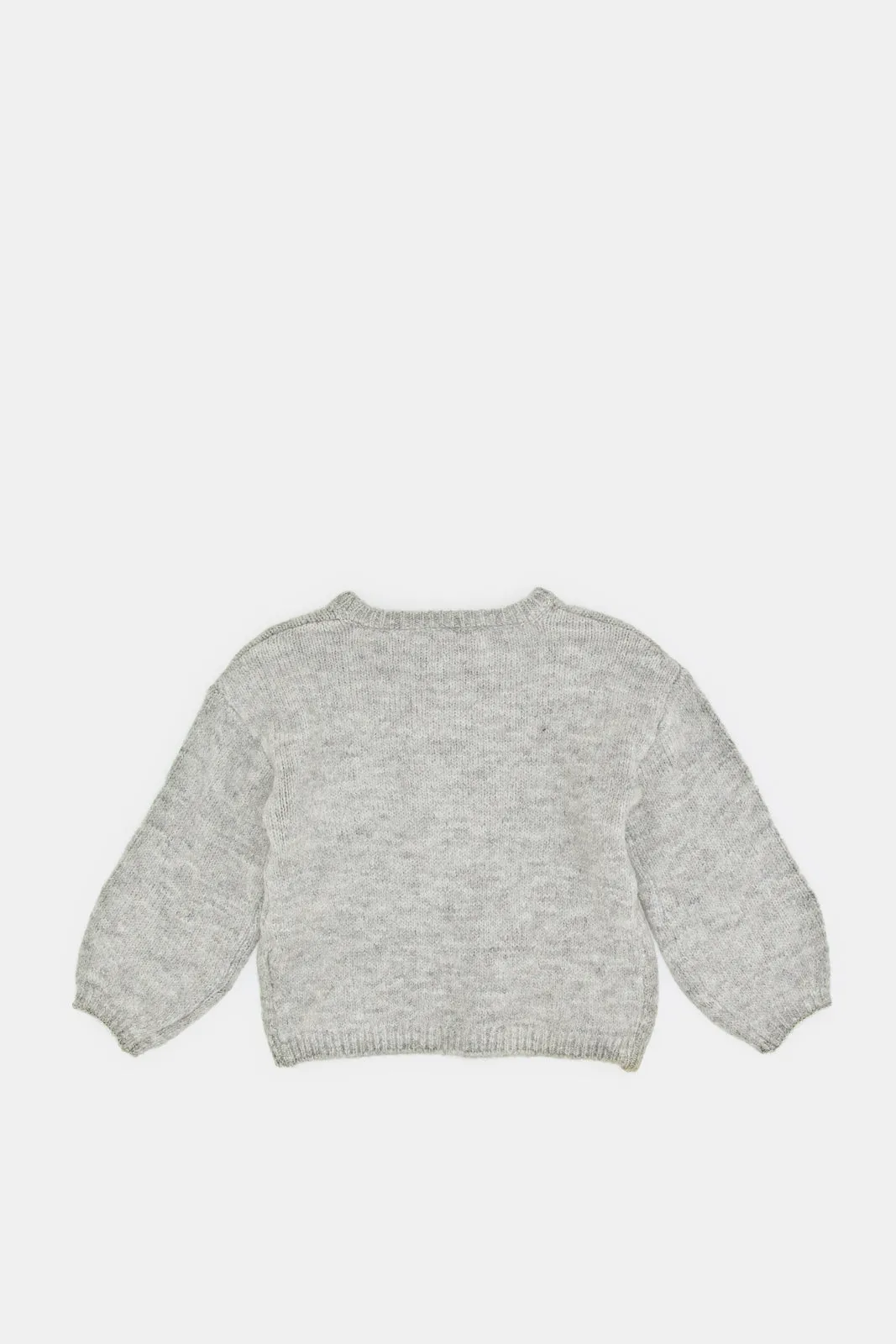 Infant Girls Grey Knitted Pullover