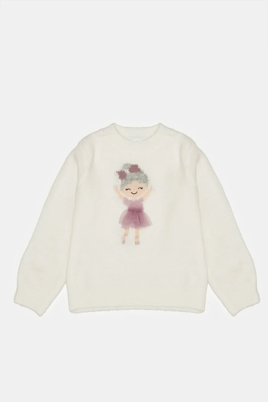 Infant Girls Ivory Ballerina Pullover