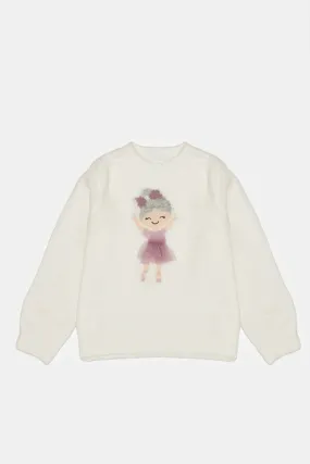 Infant Girls Ivory Ballerina Pullover