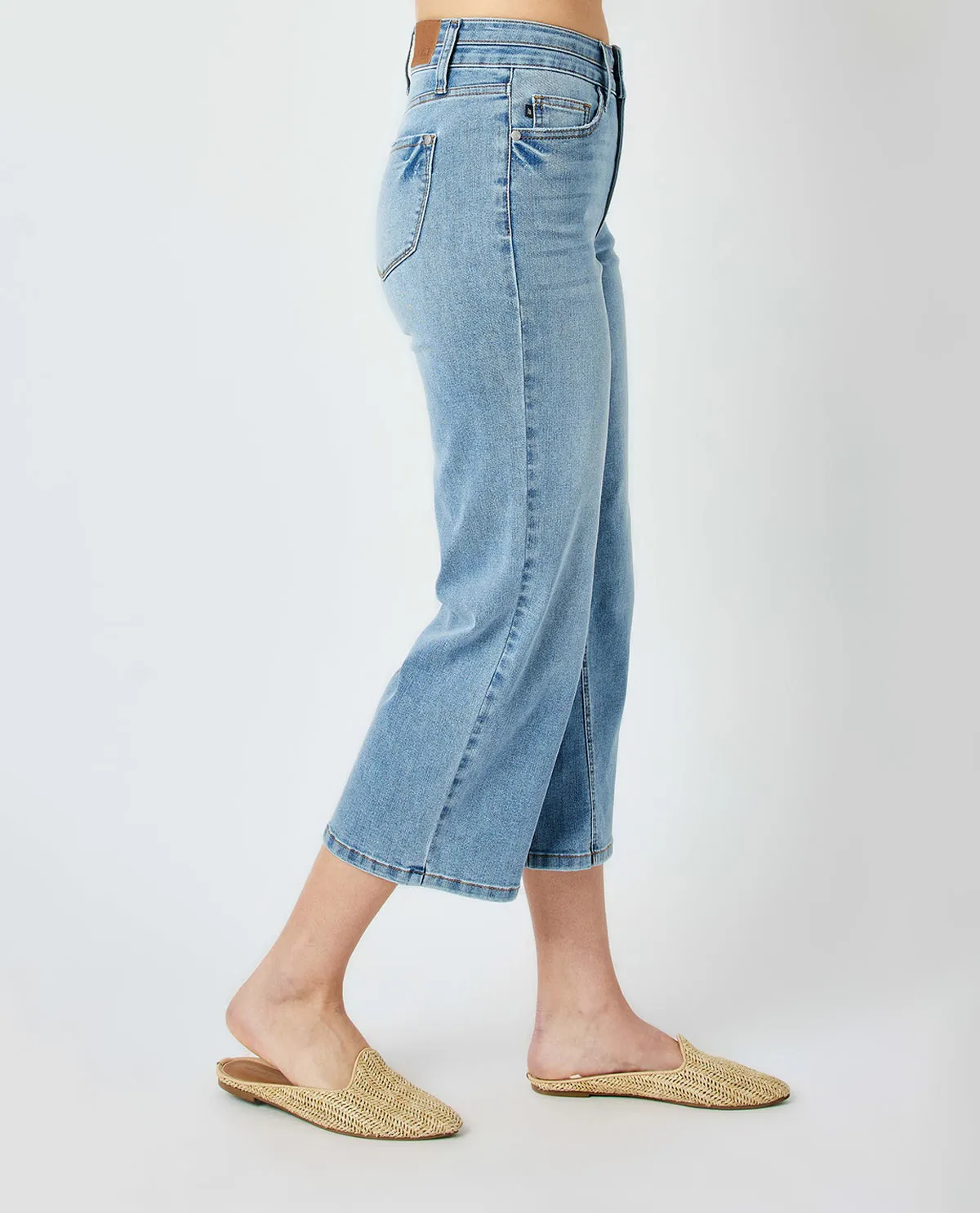 Judy Blue High Waist Wide Leg Crop Jeans