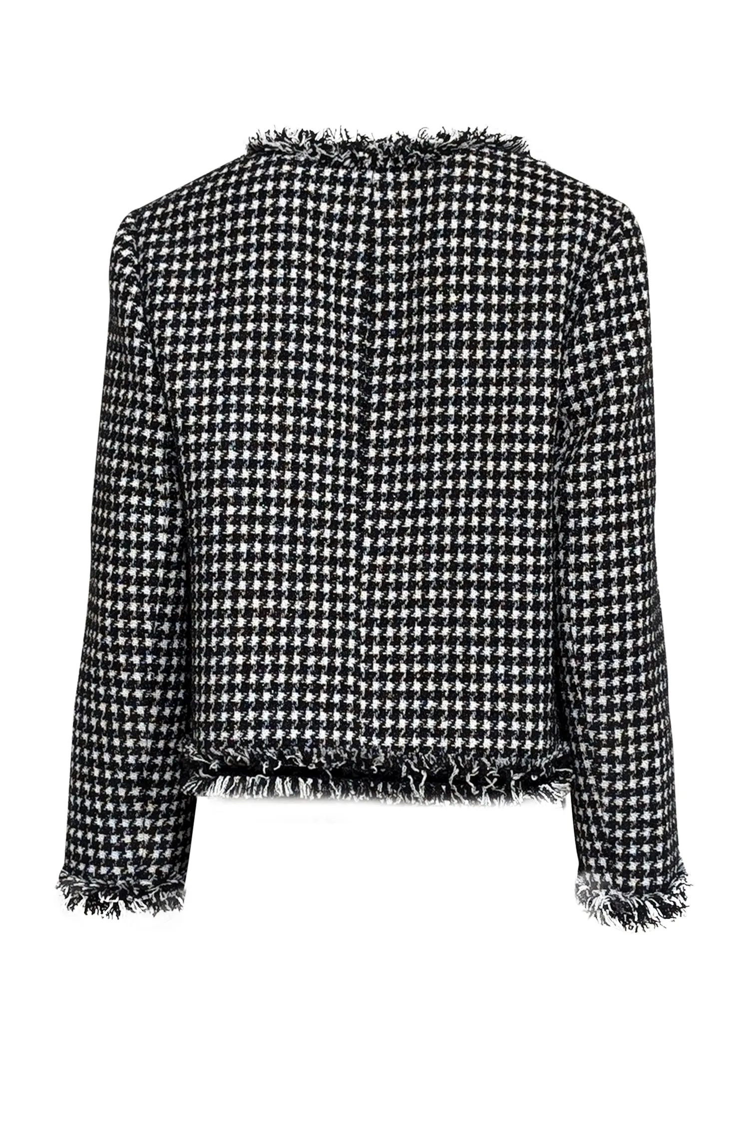 Kate Spade - Black & Cream Boucle Open Front Jacket Sz 6