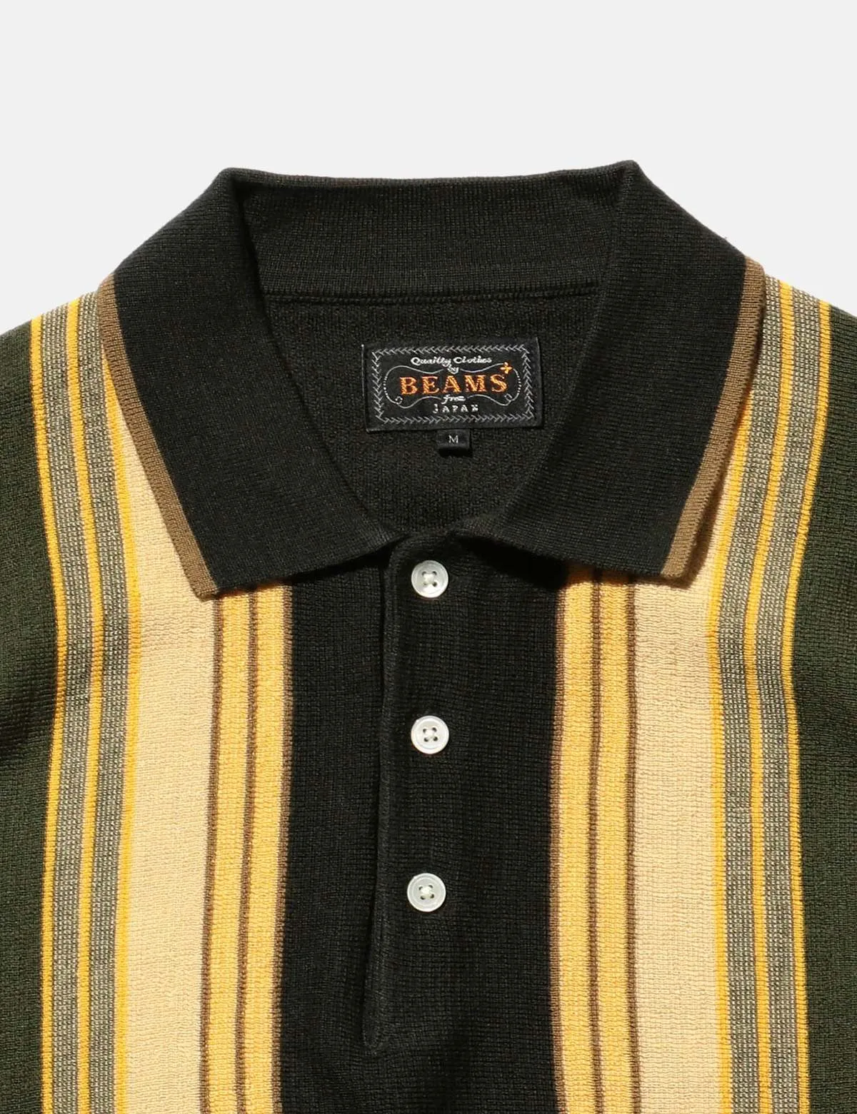 Knit Polo - Stripe/Dark Green