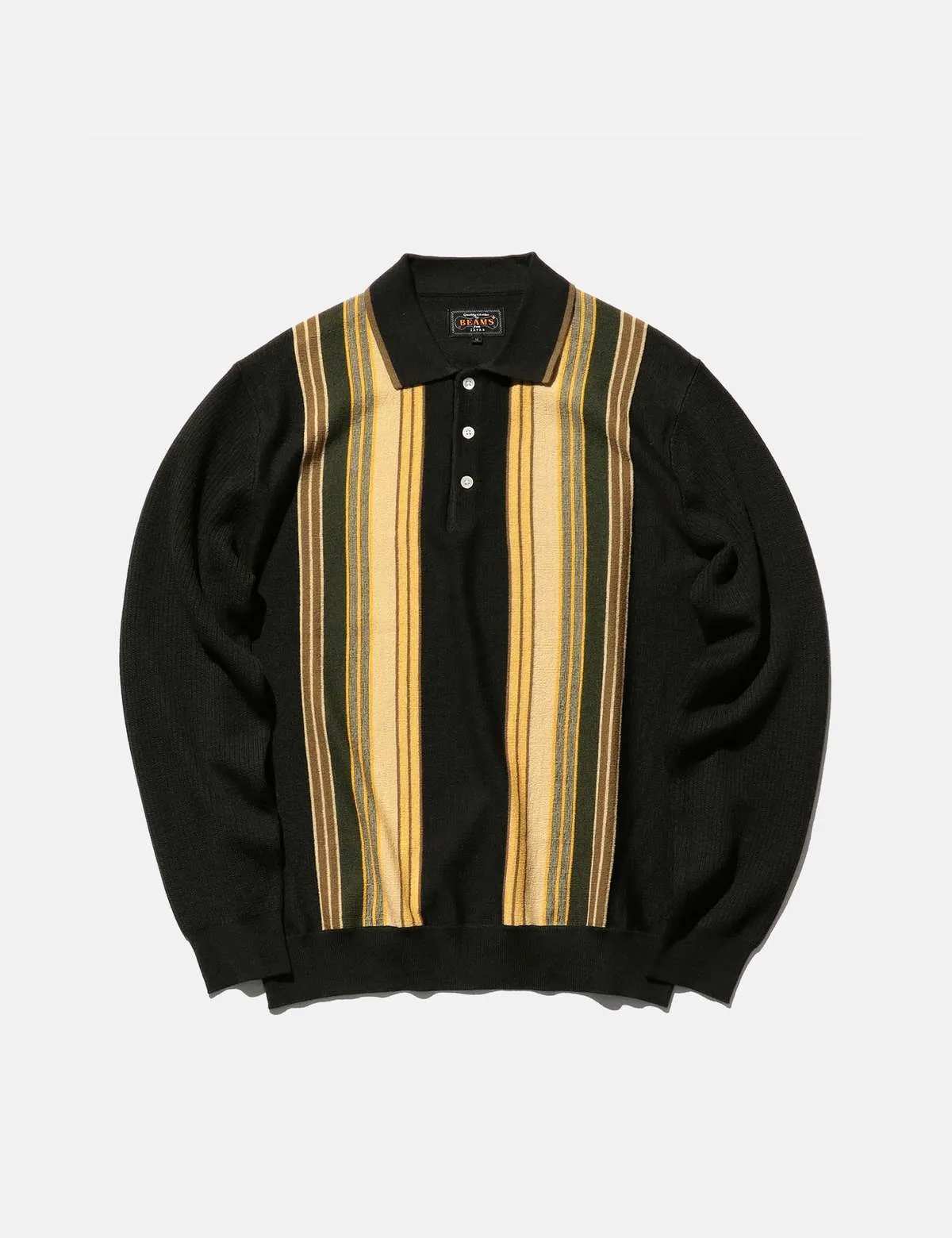 Knit Polo - Stripe/Dark Green