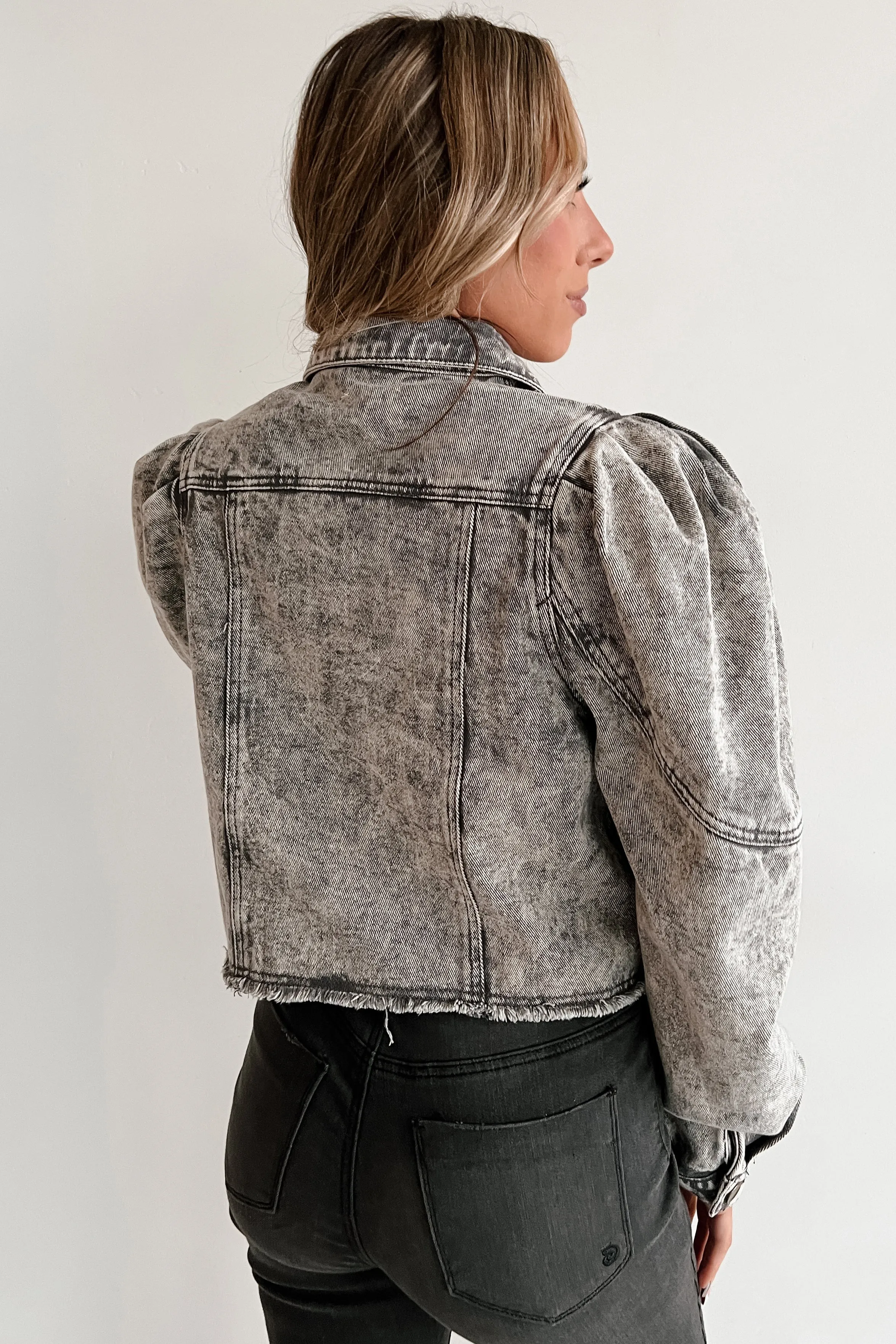 Knoxville Acid Washed Denim Jacket (Charcoal)