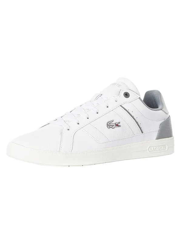 Lacoste Europa Pro 123 2 SMA Leather Trainers - White/Grey