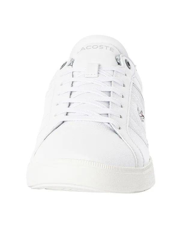 Lacoste Europa Pro 123 2 SMA Leather Trainers - White/Grey