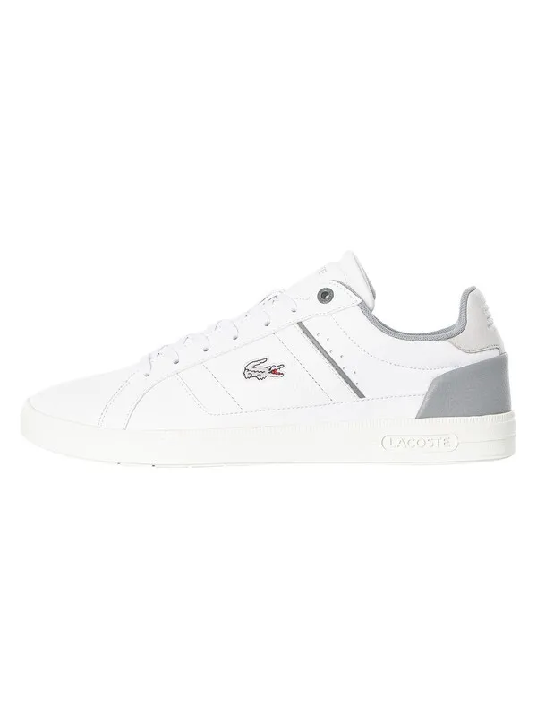 Lacoste Europa Pro 123 2 SMA Leather Trainers - White/Grey