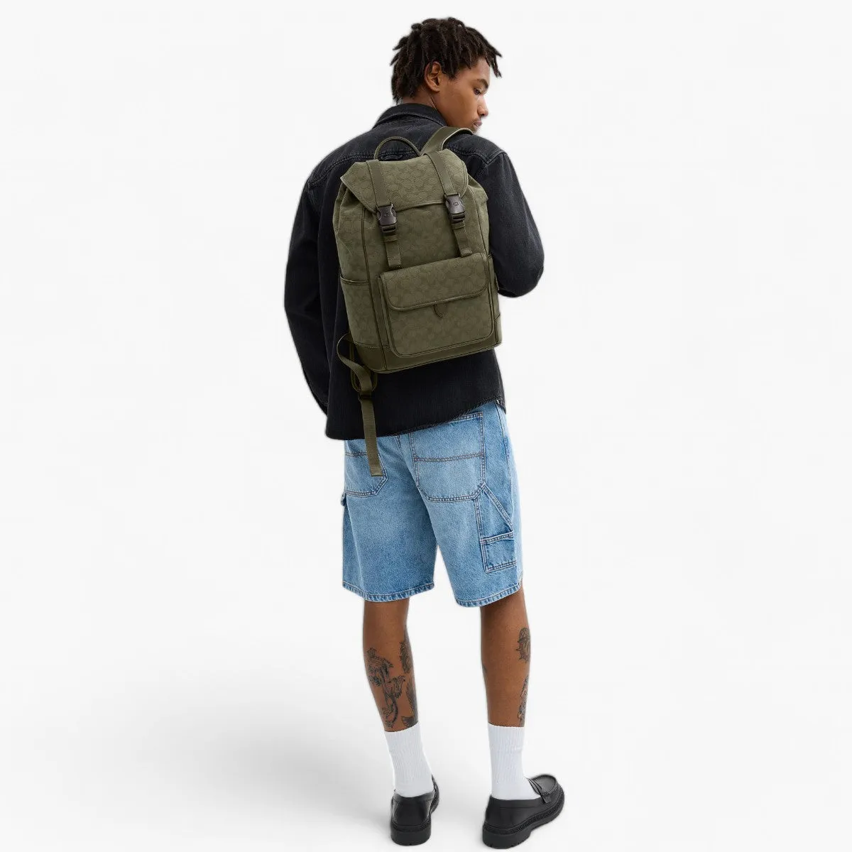 League Flap Backpack In Signature Canvas Jacquard