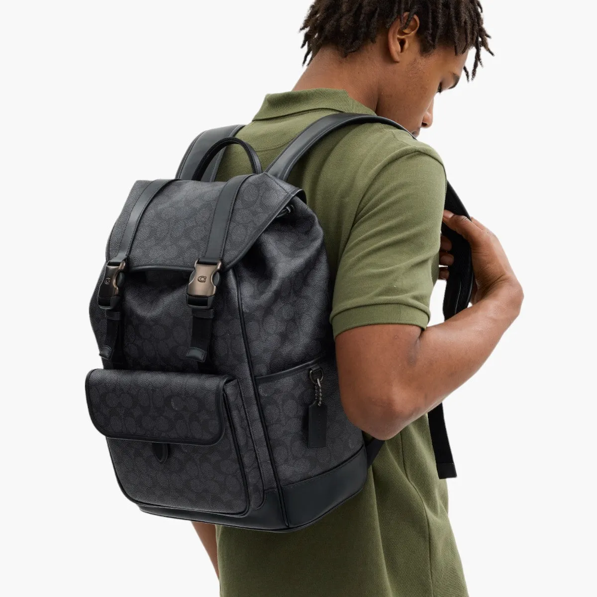 League Flap Backpack In Signature Canvas