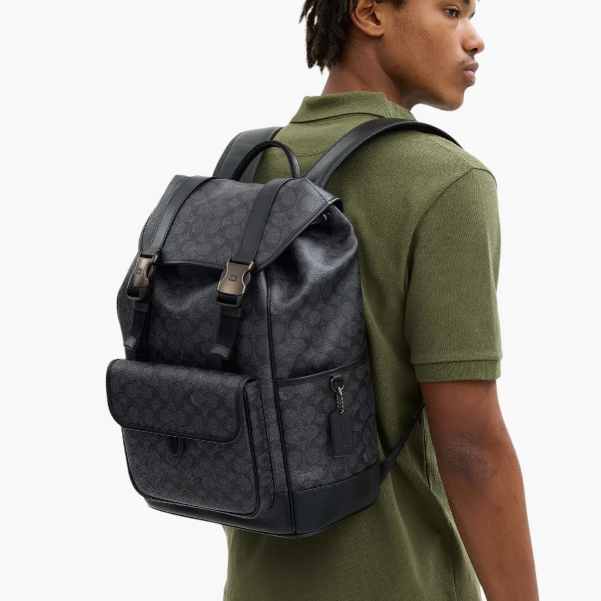 League Flap Backpack In Signature Canvas