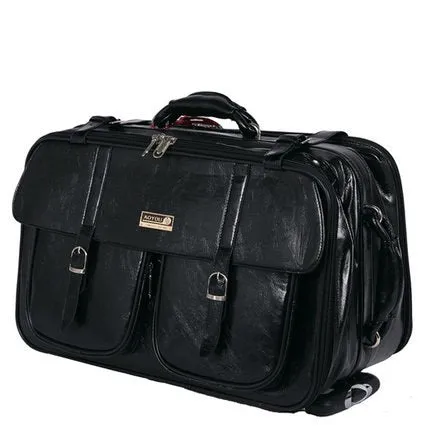 Letrend New Men Business Travel Bag Multi-Function Suitcase Leather Carry On Women Rolling