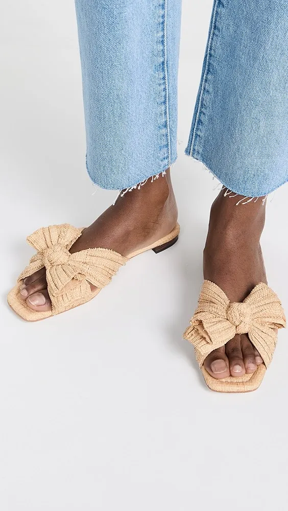 Loeffler Randall   Daphne Pleated Knot Flat Sandals 