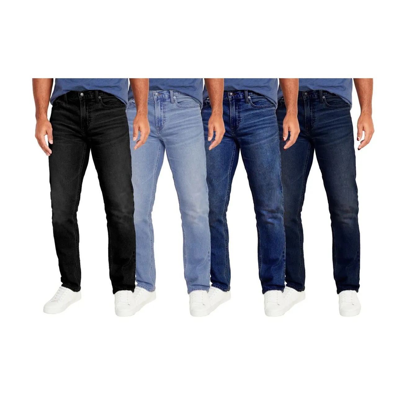 Men's Flex-Stretch Slim Straight Jeans with 31-Inch Inseam (1 or 2-Pair)