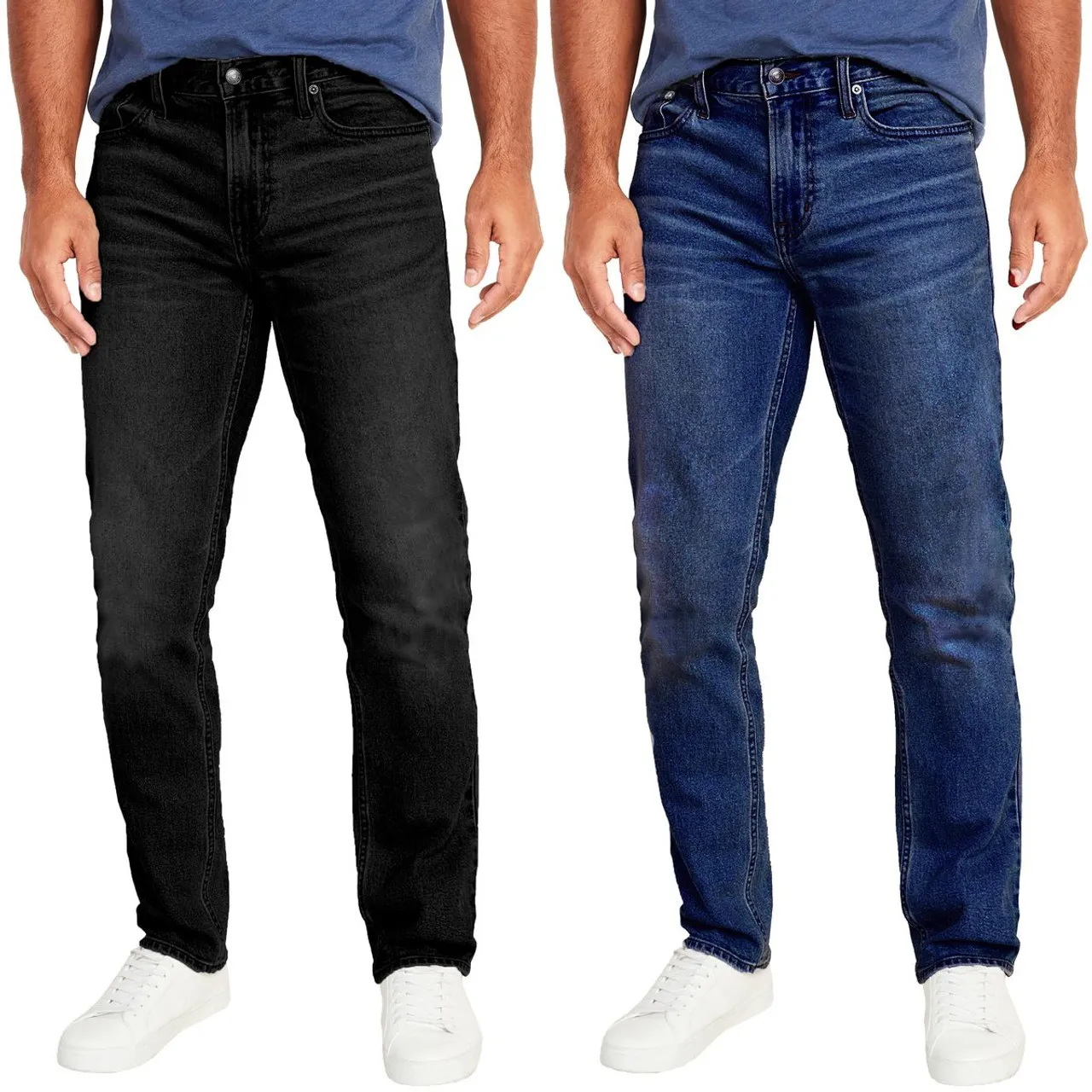 Men's Flex-Stretch Slim Straight Jeans with 31-Inch Inseam (1 or 2-Pair)