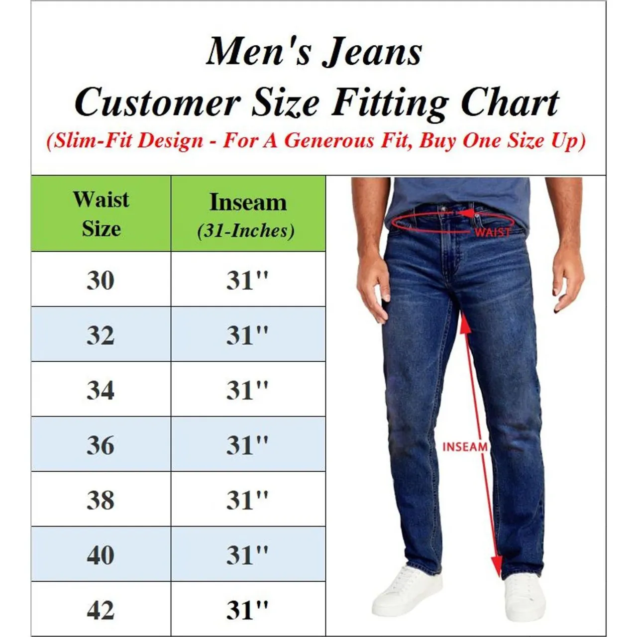 Men's Flex-Stretch Slim Straight Jeans with 31-Inch Inseam (1 or 2-Pair)