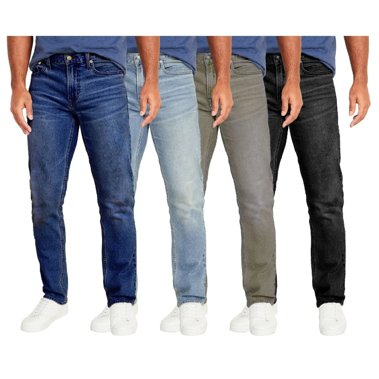 Men's Flex Stretch Slim Straight Jeans with 5 Pockets (2- or 3-Pack)