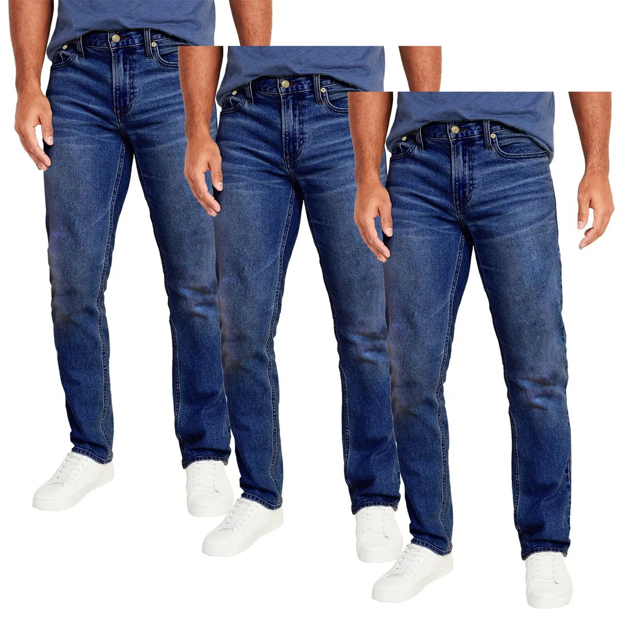 Men's Flex Stretch Slim Straight Jeans with 5 Pockets (2- or 3-Pack)