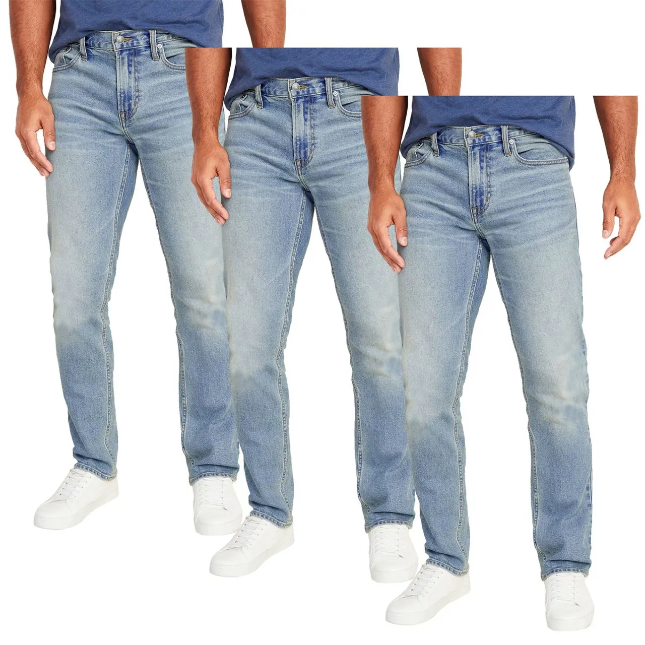 Men's Flex Stretch Slim Straight Jeans with 5 Pockets (2- or 3-Pack)