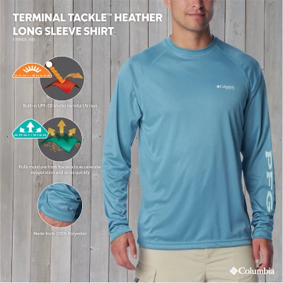 Men's Columbia PFG Terminal Tackle Heather Long Sleeve T-Shirt