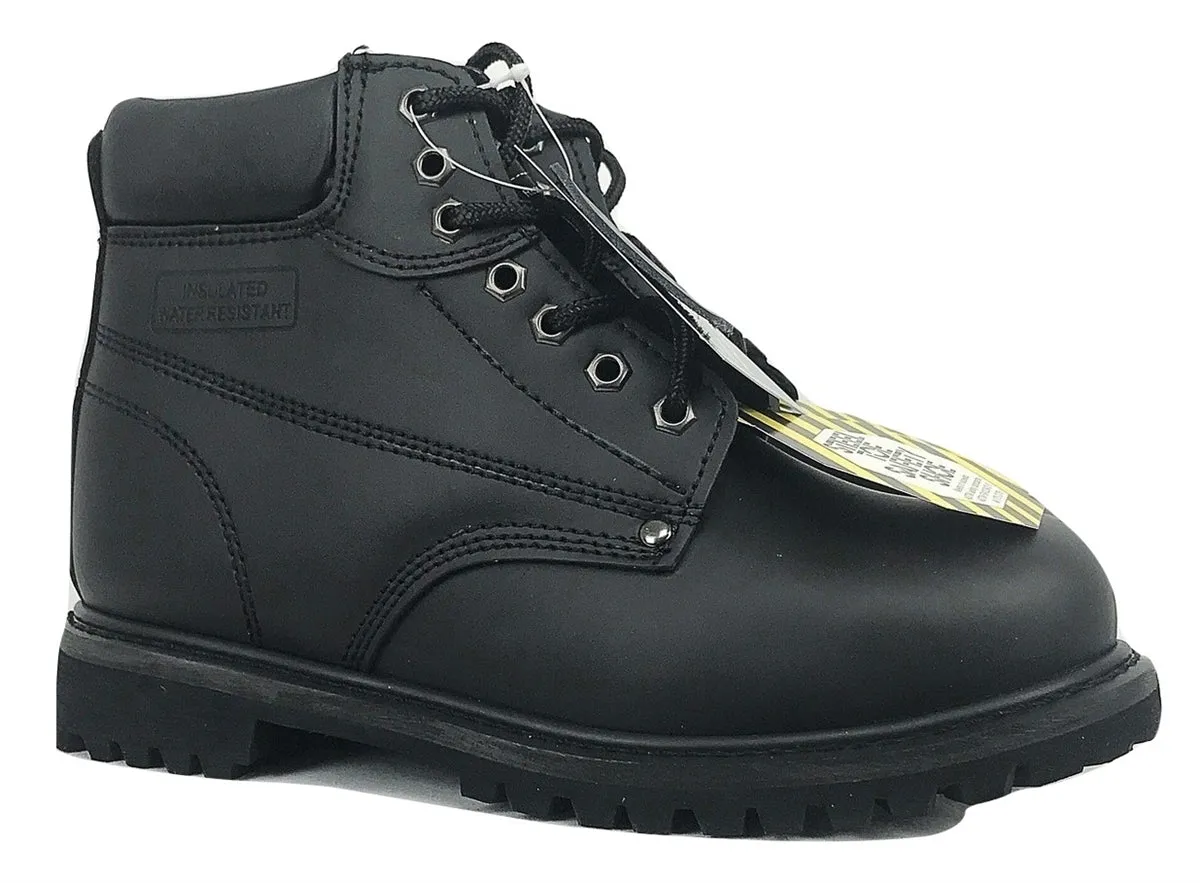 Men's JACATA 6 Classic  Steel Toe Work Boot - 8605 - Black Smooth Leather