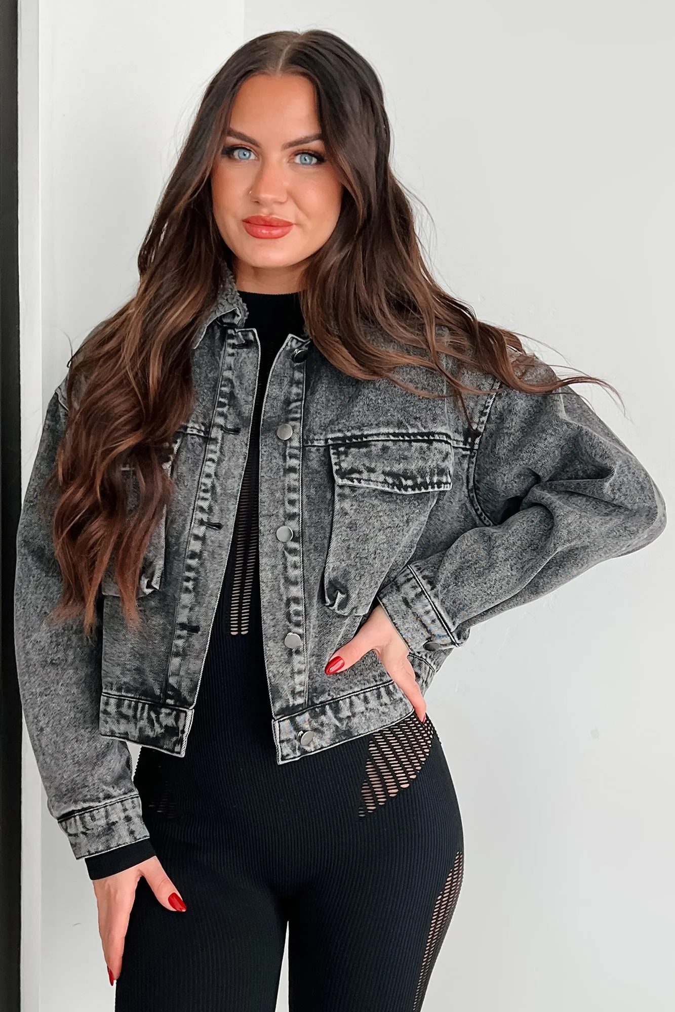 Merritt Washed Denim Jacket (Black)