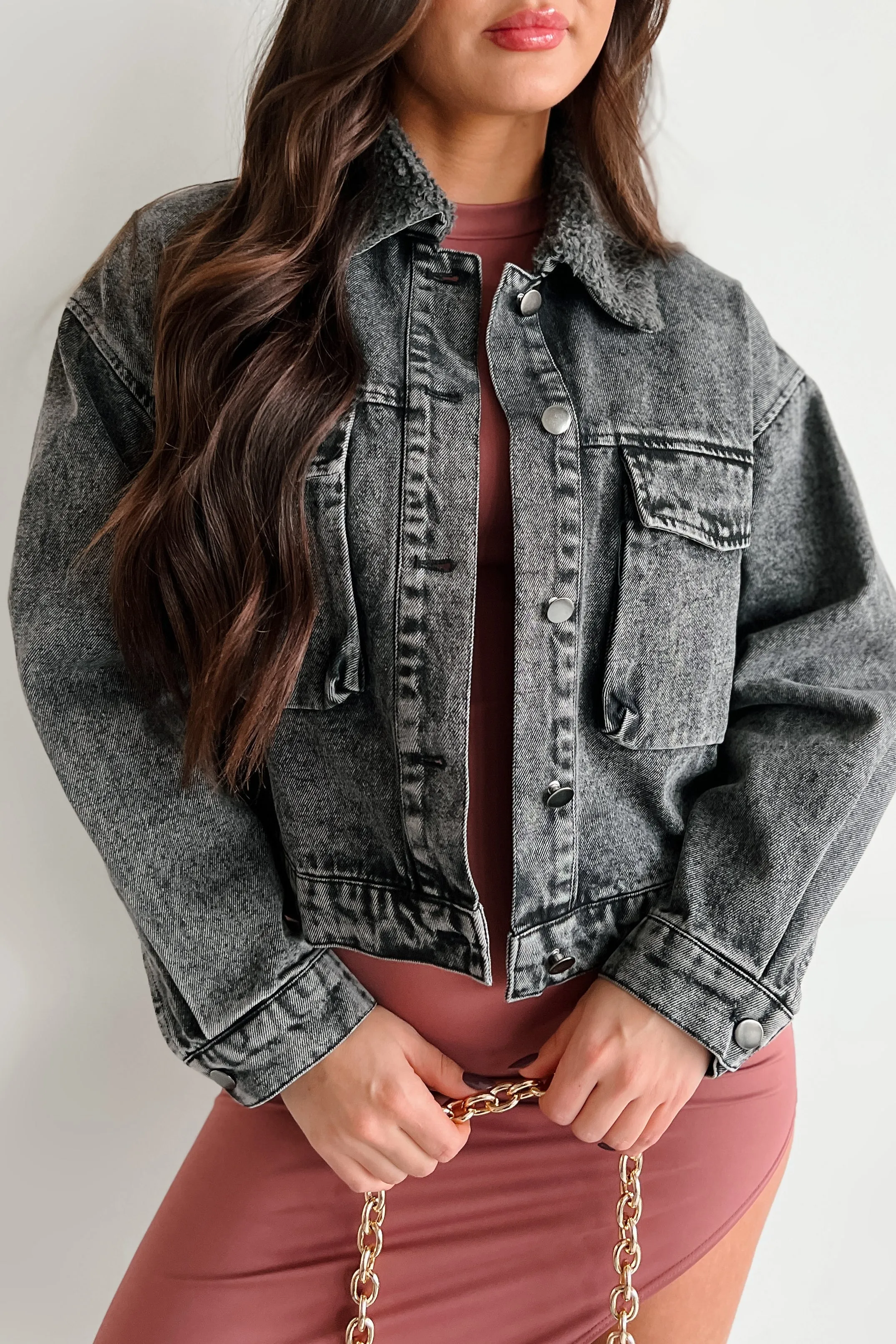 Merritt Washed Denim Jacket (Black)