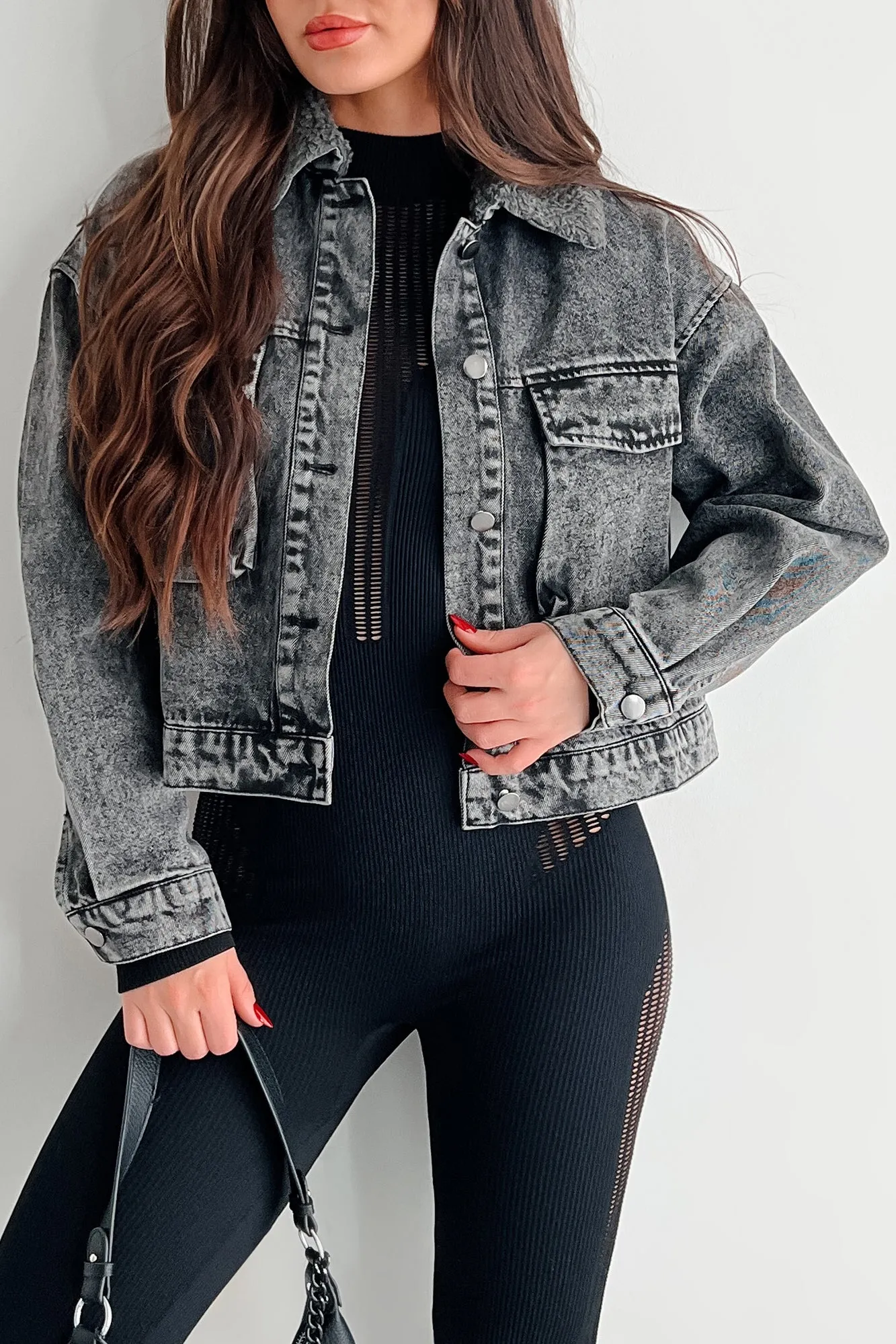 Merritt Washed Denim Jacket (Black)