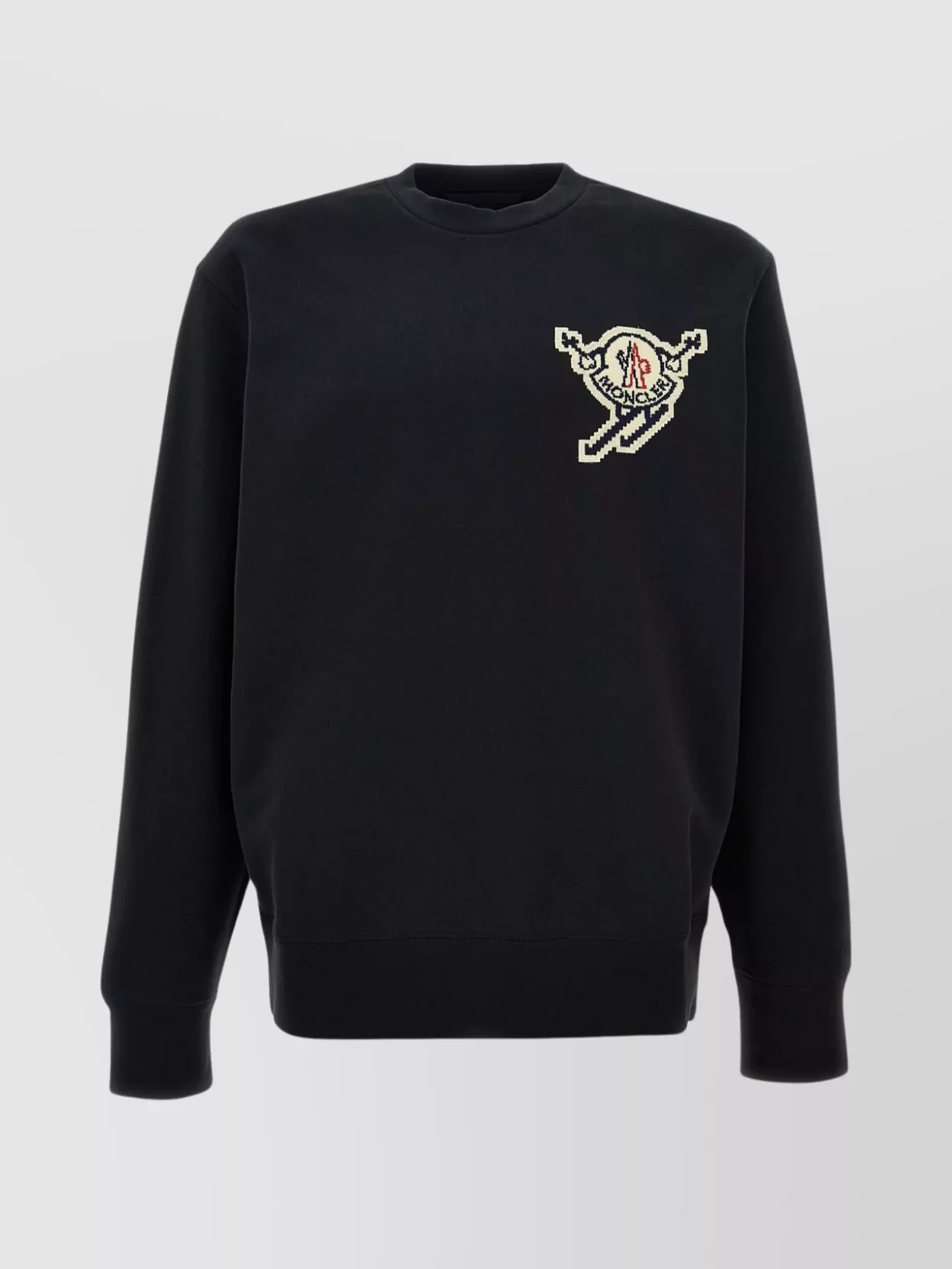 Moncler   Crew neck logo patch sweatshirt