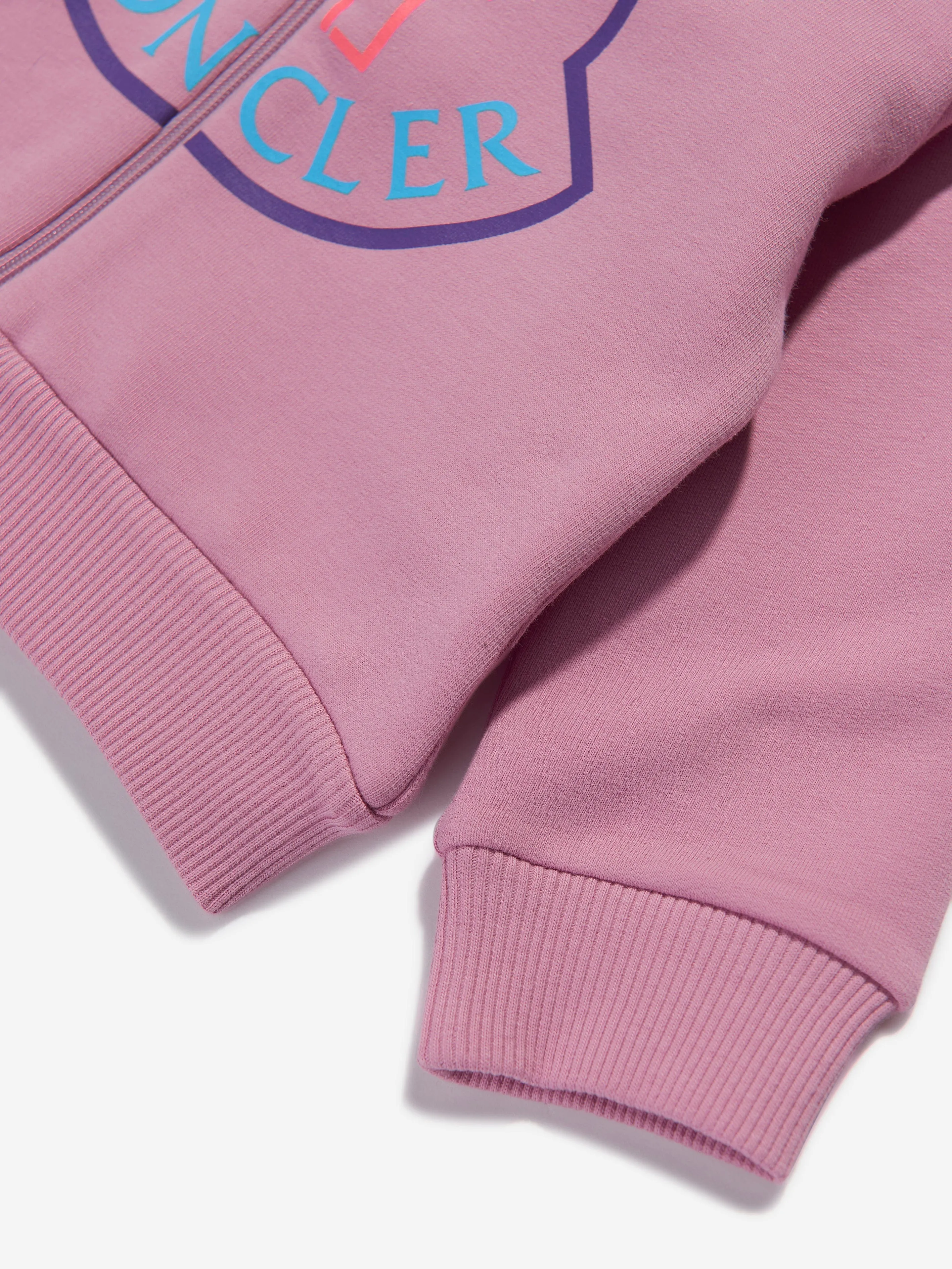 Moncler Enfant Baby Girls Logo Zip Up Top in Pink