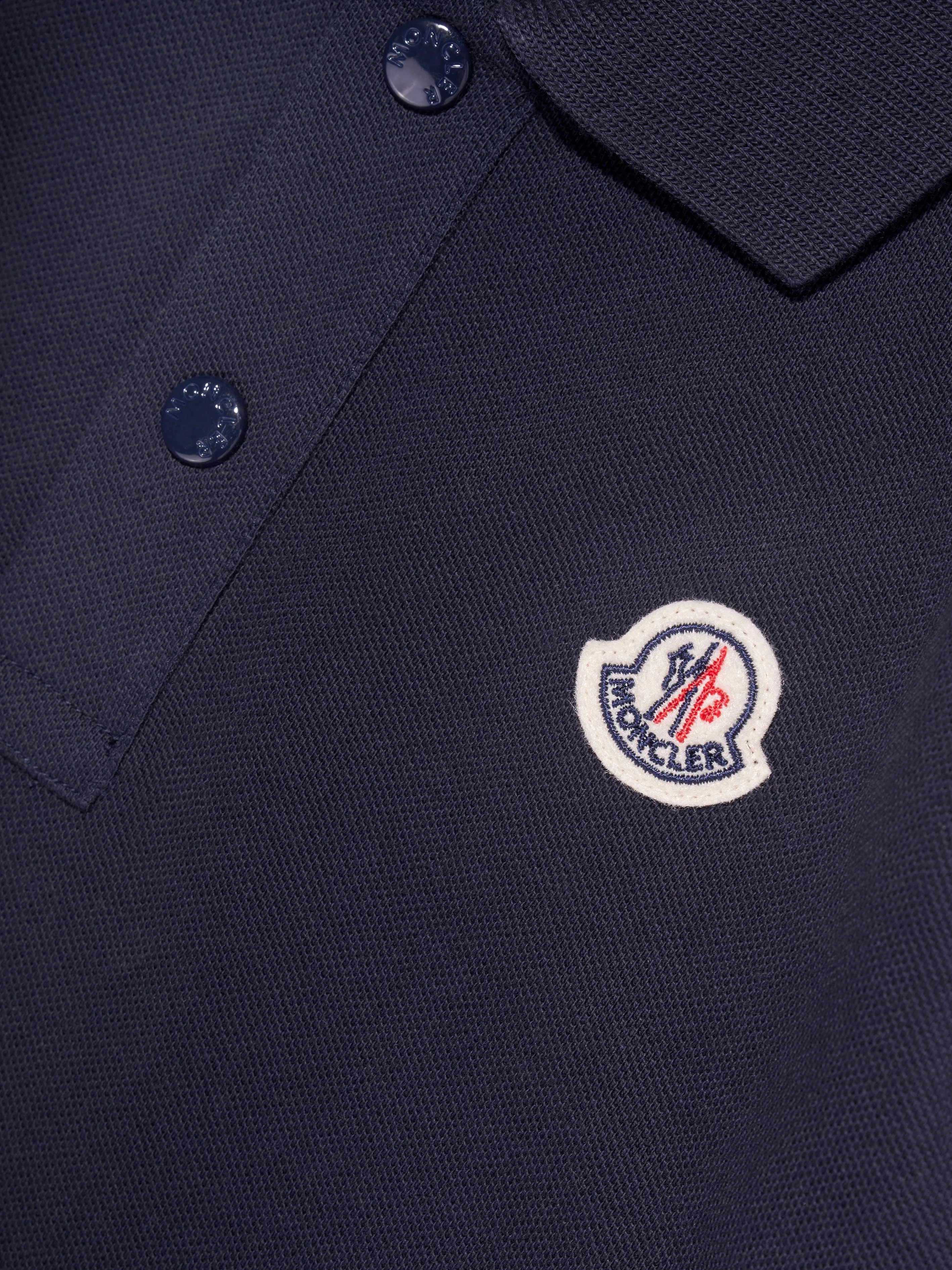 Moncler Enfant Boys Logo Polo Shirt in Navy