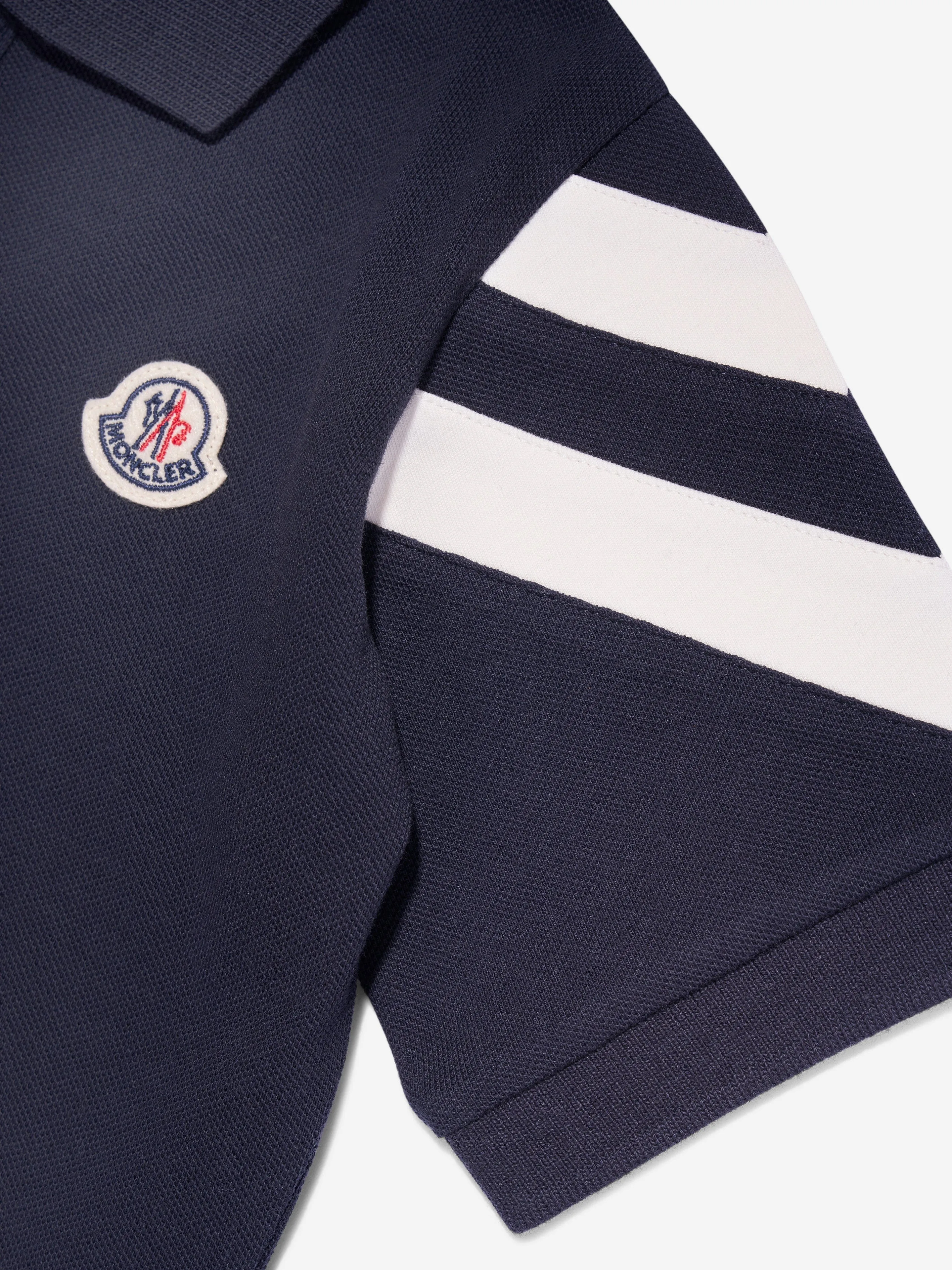 Moncler Enfant Boys Logo Polo Shirt in Navy