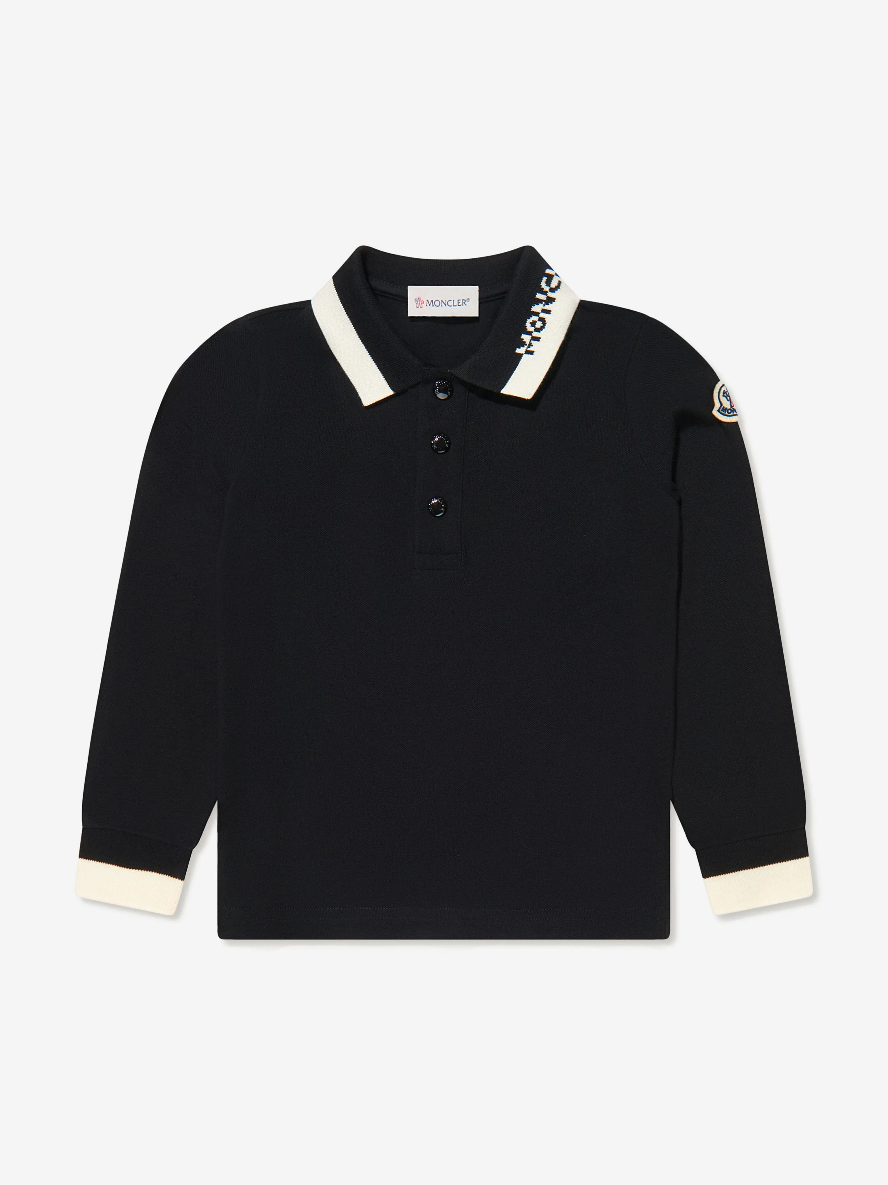 Moncler Enfant - Boys Long Sleeve Logo Polo Shirt | Childsplay Clothing