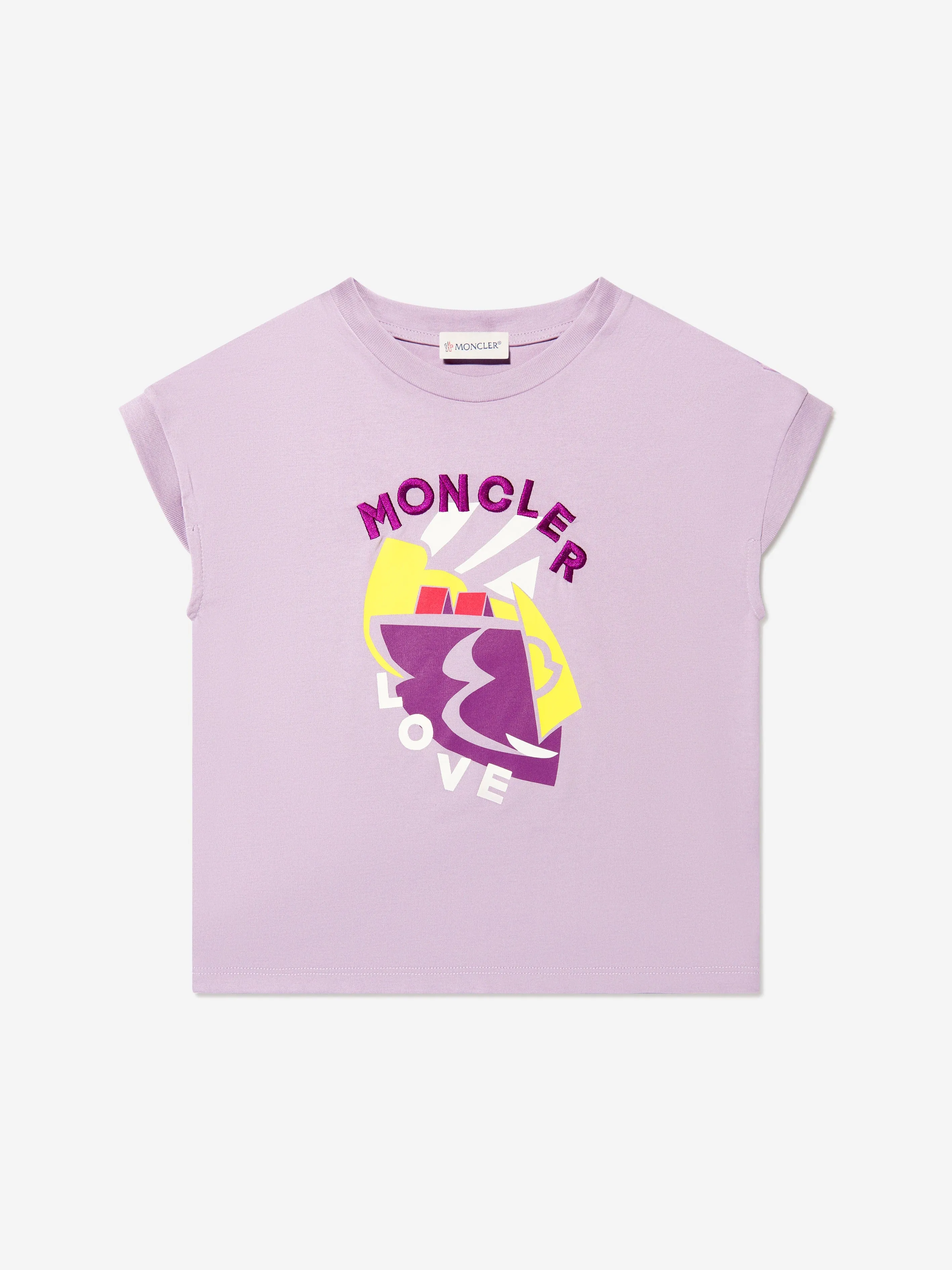 Moncler Enfant Girls Logo Graphic T-Shirt in Lilac