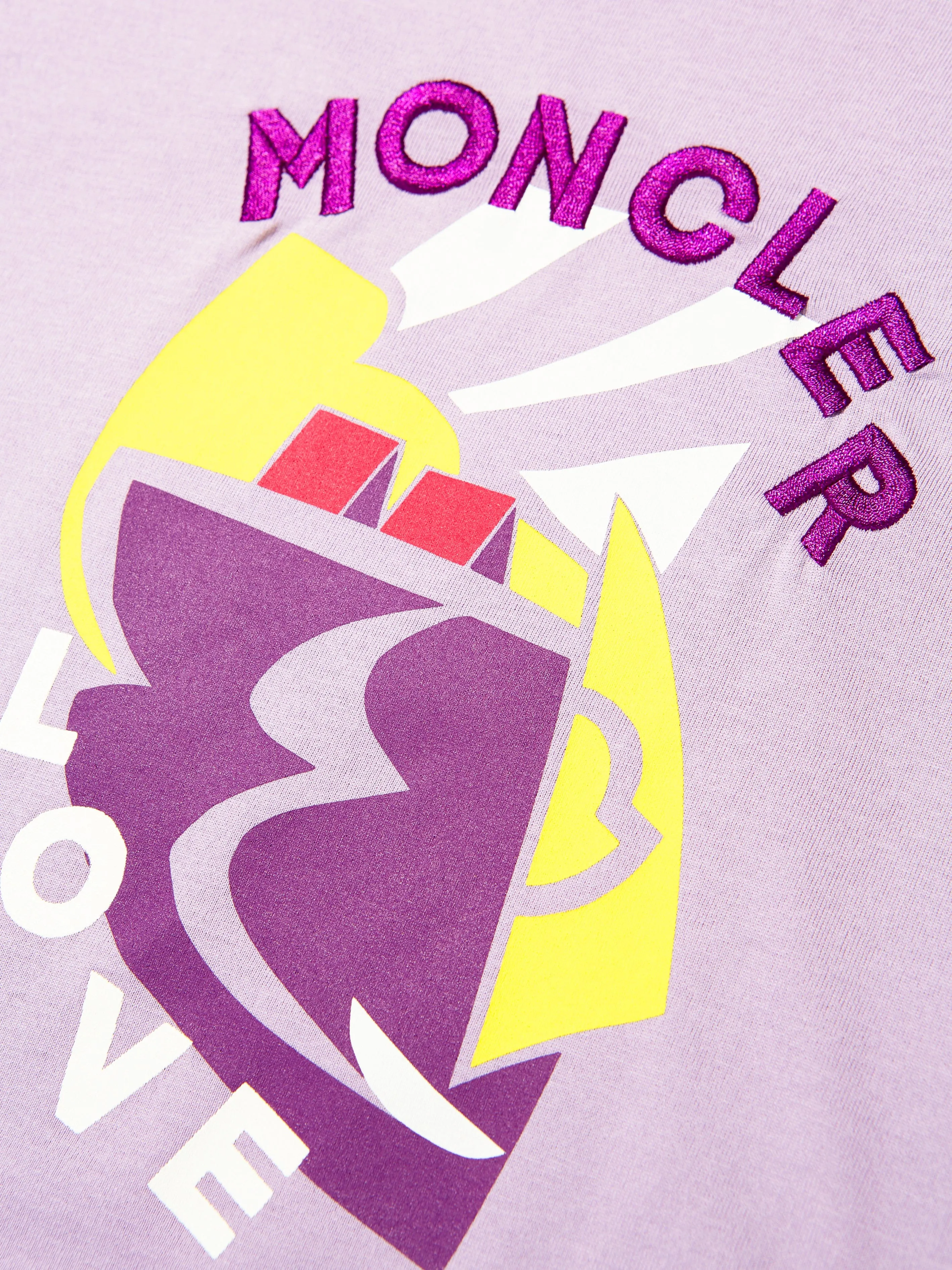 Moncler Enfant Girls Logo Graphic T-Shirt in Lilac