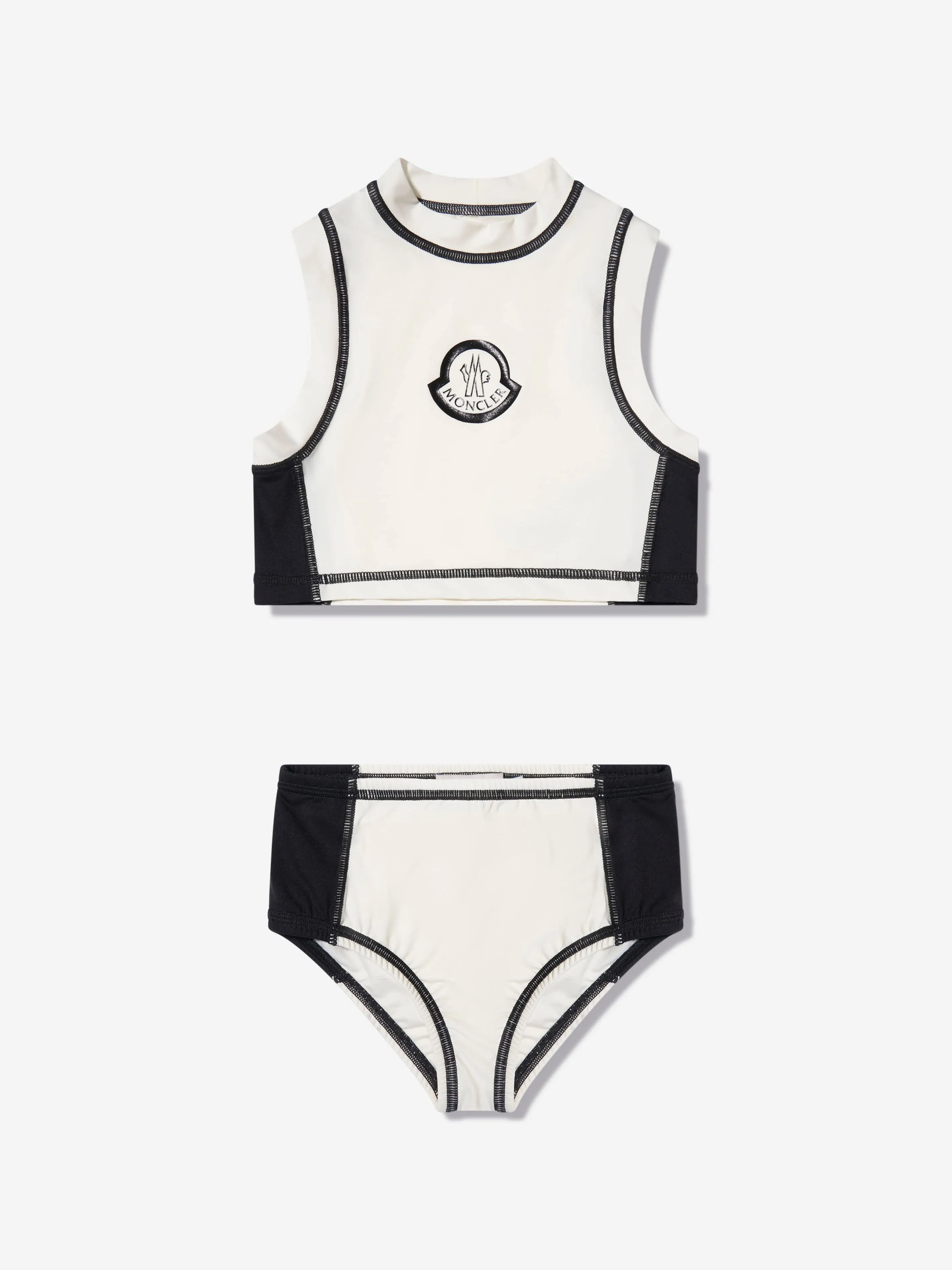 Moncler Enfant Girls Sun Protective Tankini in White