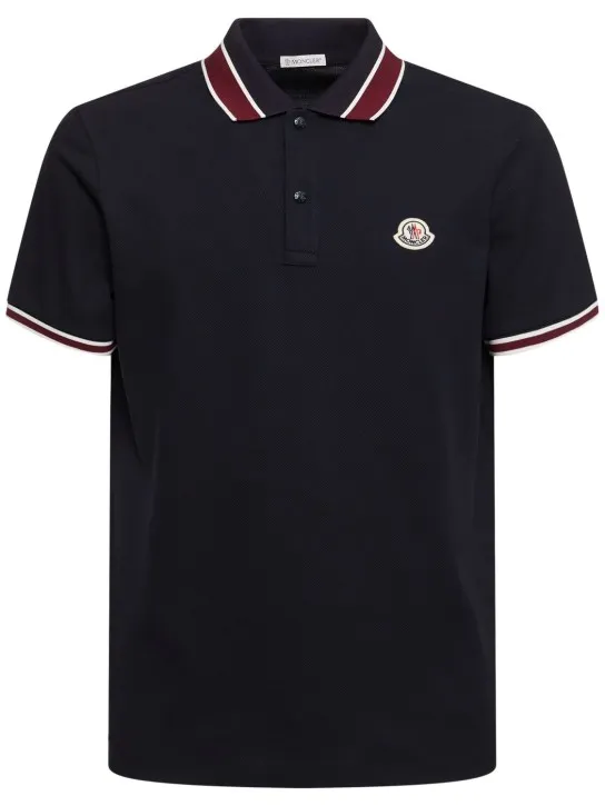 Moncler   Logo cotton piquet polo shirt 