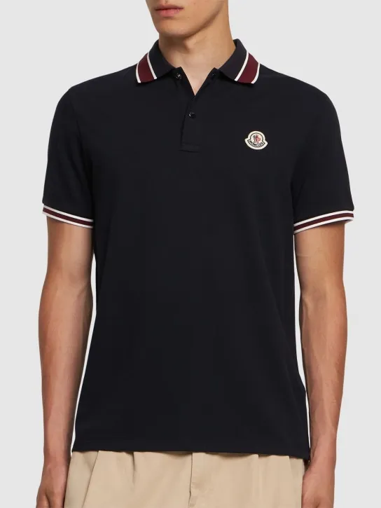 Moncler   Logo cotton piquet polo shirt 