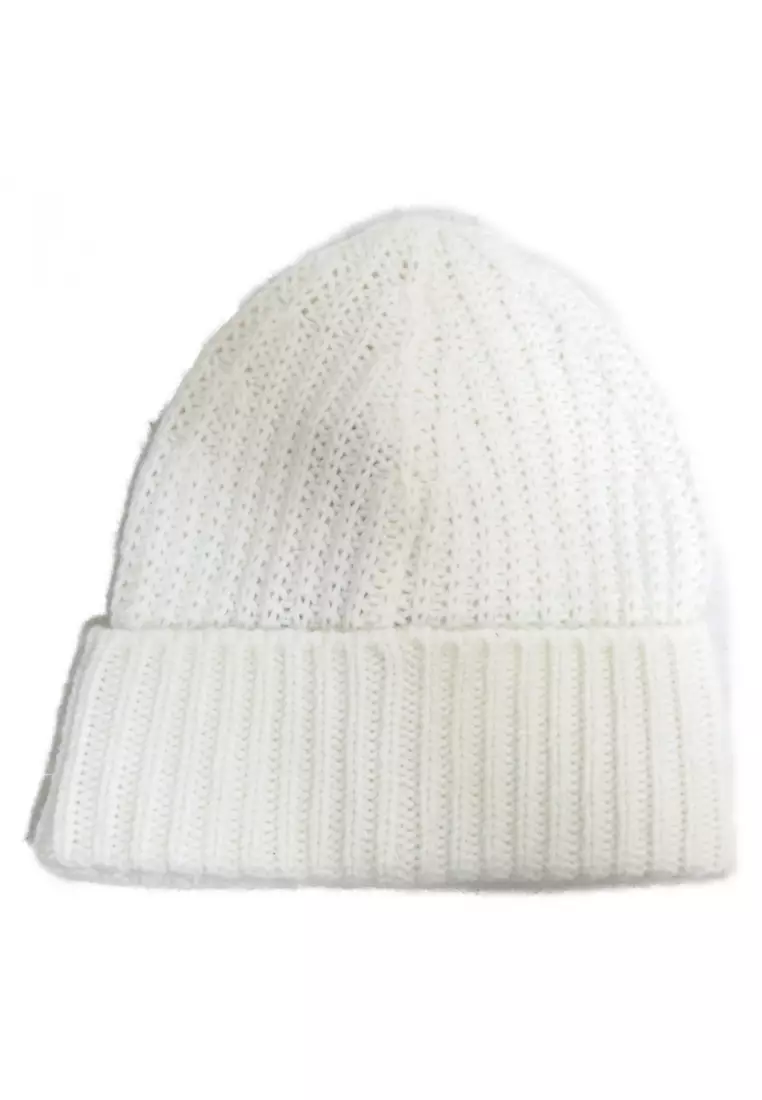 Moncler Pre-loved Moncler knit cap beanie wool white